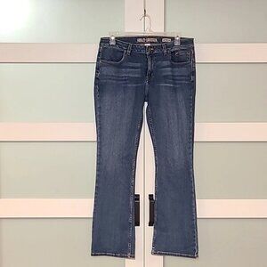 Harley-Davidson Women's Slim Fit Flared Jeans with Washed Embroidery